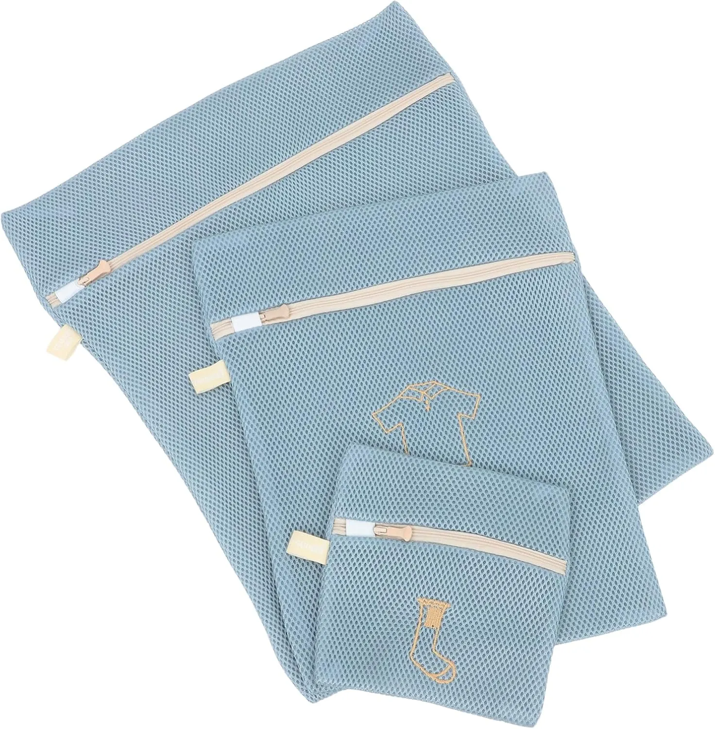 PRETYZOOM 3Pcs Mesh Laundry Bags Fine Mesh Wash Bags with Zipper for Socks and Garments for Travel and Home Use and Protective Design