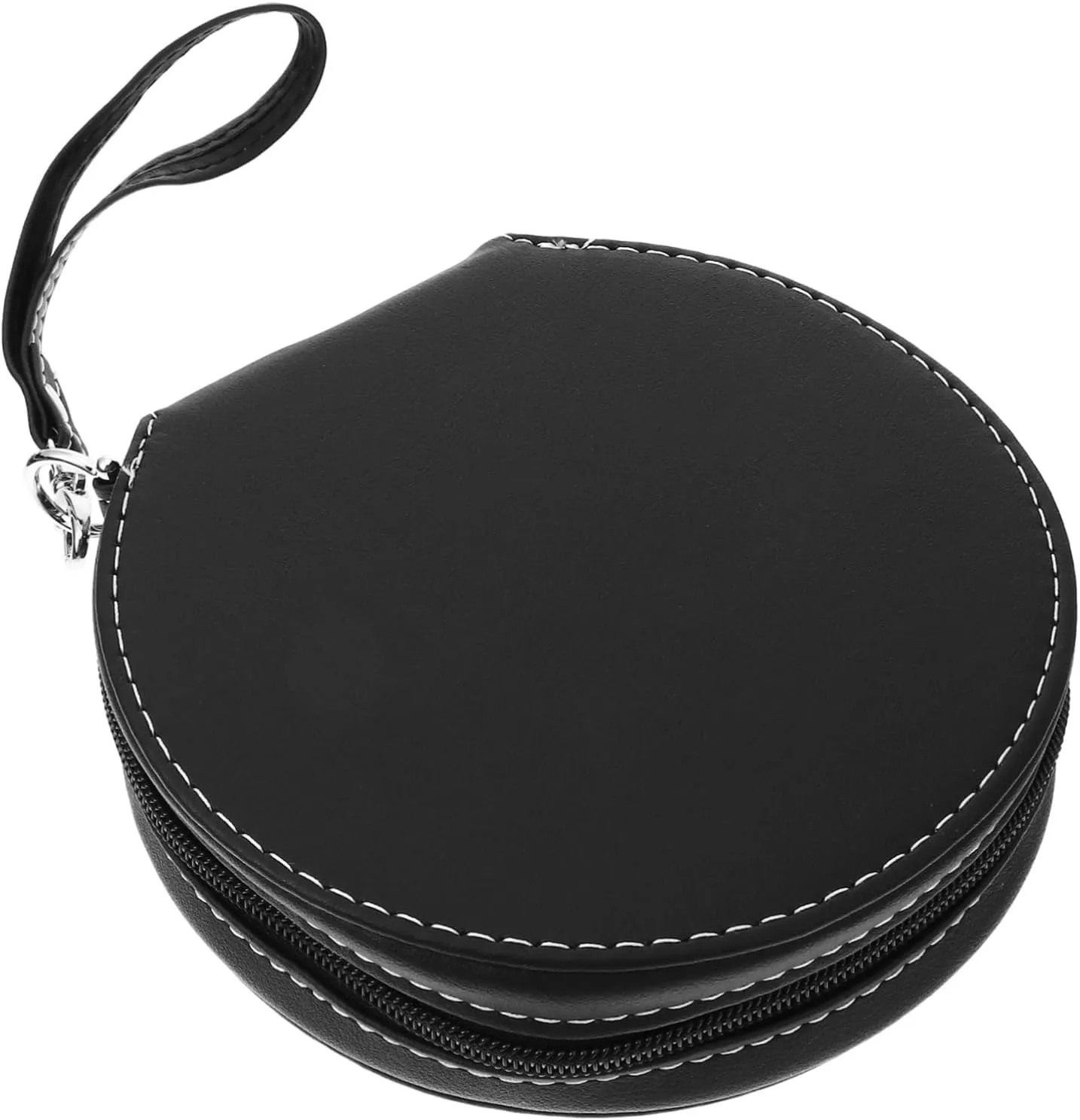 PRETYZOOM Leather Cd Case Pouch 20 Cd Disc Storage Organizer Compact Dvd Storage Wallet for Travel Home