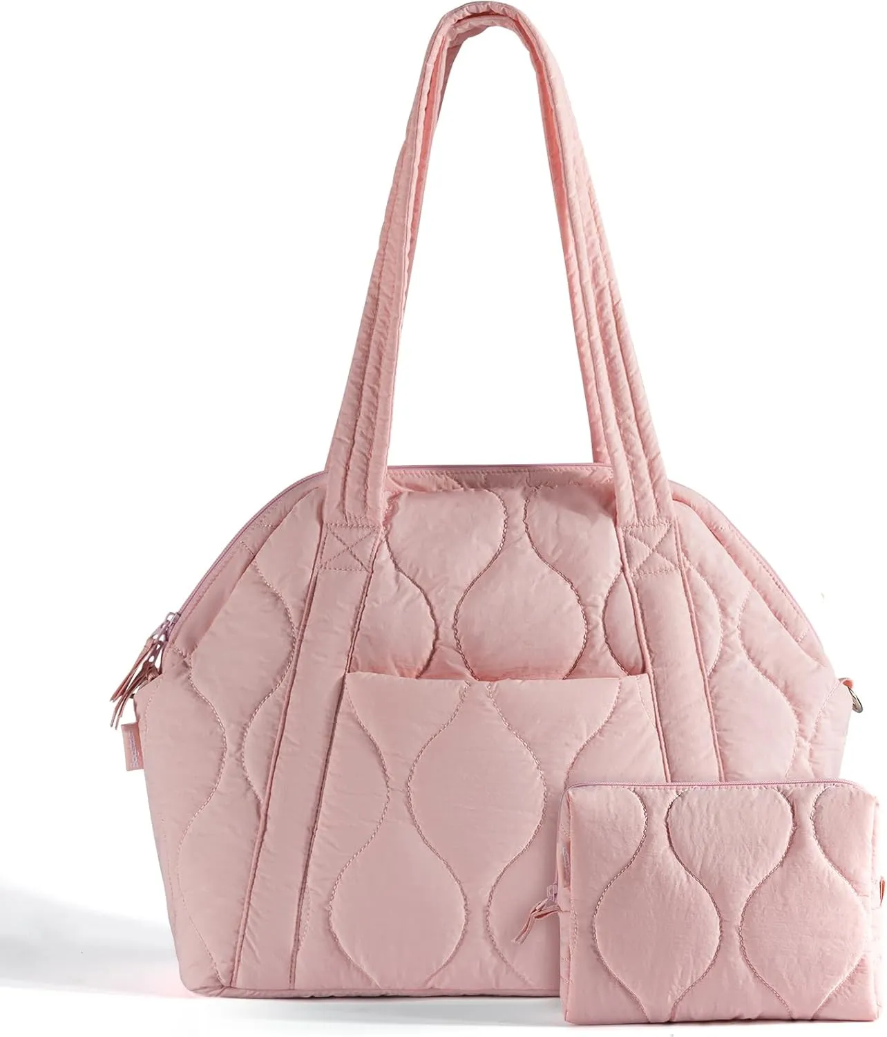 Puffer Tote Bag for Women - Large Quilted Tote Bag Soft Puffy Hobo Handbags Bag for Laptop Crossbody Bag Puff Purse