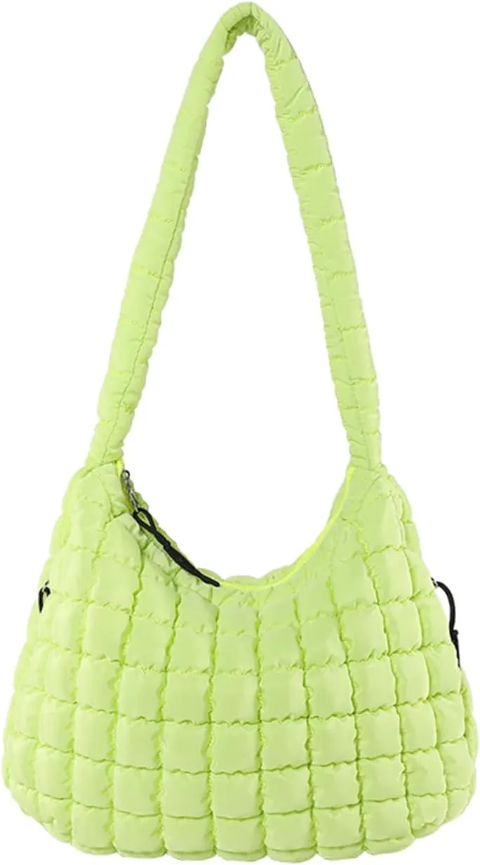 Puffer Tote Bag Quilted Tote Bag for Women Hobo Handbags Puff Purse Quilted Carryall Bag Soft Puffy Crossbody Bag