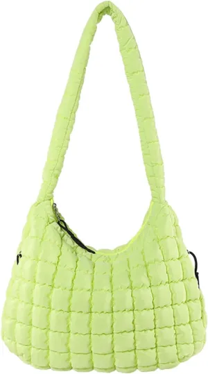 Puffer Tote Bag Quilted Tote Bag for Women Hobo Handbags Puff Purse Quilted Carryall Bag Soft Puffy Crossbody Bag