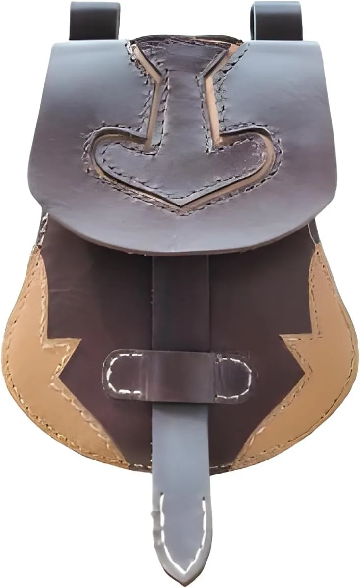 Purely Handmade Viking Leather Bag - Authentic, Premium Norse-Style Side Bag for Historical Reenactment, Medieval Cosplay LDRBG003