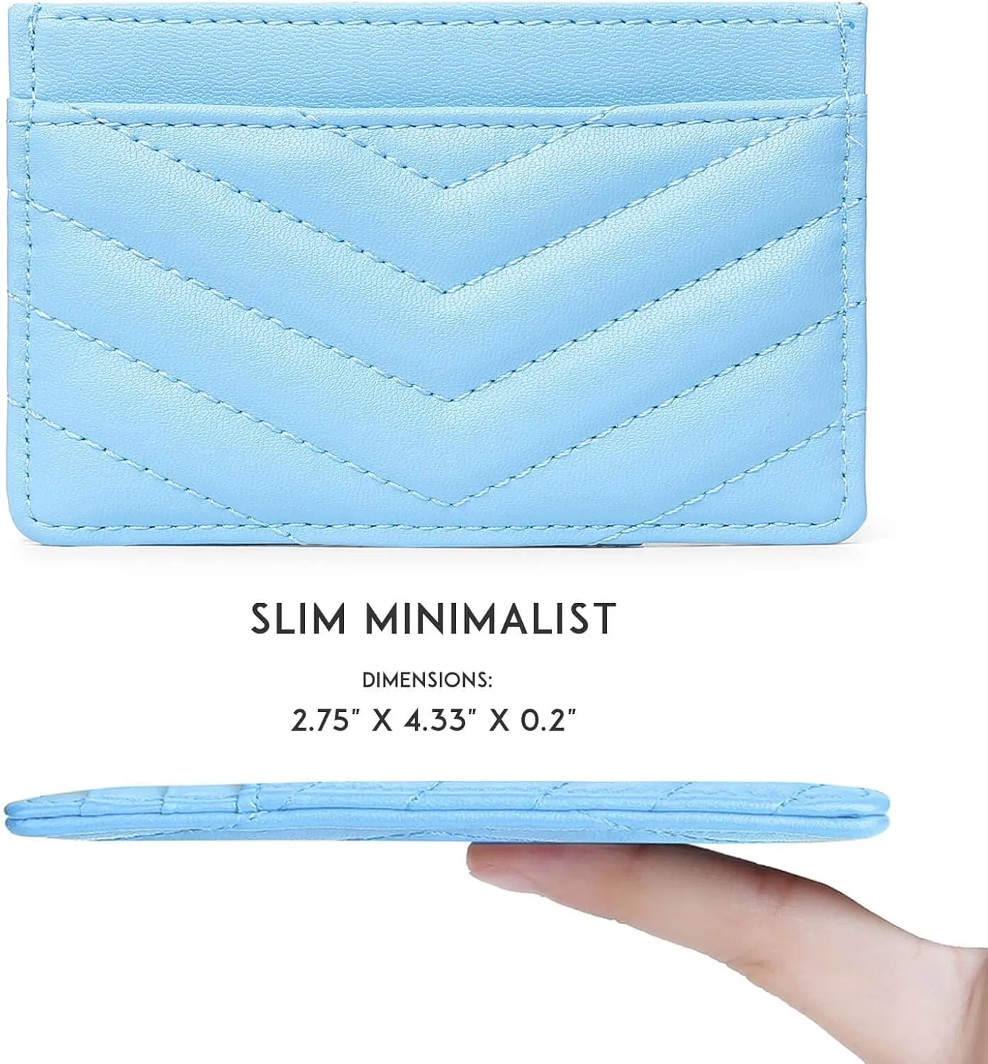 Quilted Leather Card Holder Wallet with RFID Blocking - Gifts for Teenage Girls and Women