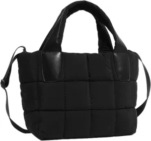 Quilted Tote Bags for Women Large Shoulder Crossbody Bag Padding Down Cotton Handbag Winter Soft Work Purse