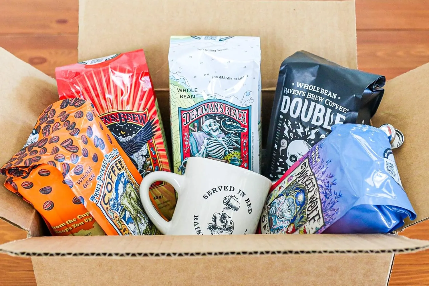 Raven's Brew Ground Variety Pack - 3 Delicious Flavors - Wicked Wolf, Three Peckered Billy Goat and Deadman's Reach - 12 oz each
