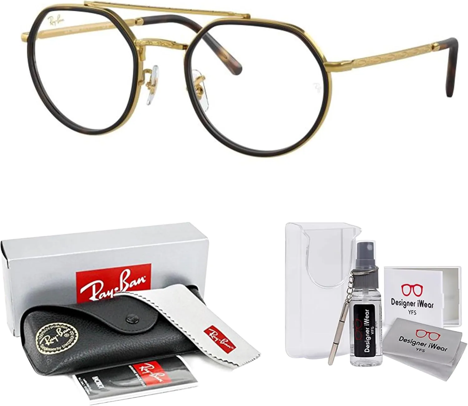Ray-Ban RB3765 Rounded Hexagonal Sunglasses for Men for Women   BUNDLE With Designer iWear Complimentary Eyewear Kit