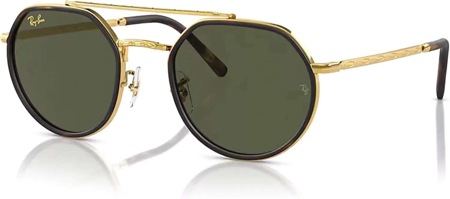 Ray-Ban RB3765 Rounded Hexagonal Sunglasses for Men for Women   BUNDLE With Designer iWear Complimentary Eyewear Kit