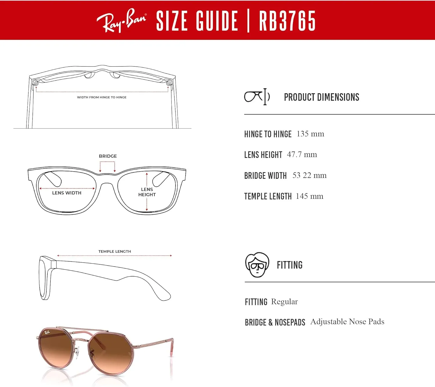 Ray-Ban RB3765 Rounded Hexagonal Sunglasses for Men for Women   BUNDLE With Designer iWear Complimentary Eyewear Kit