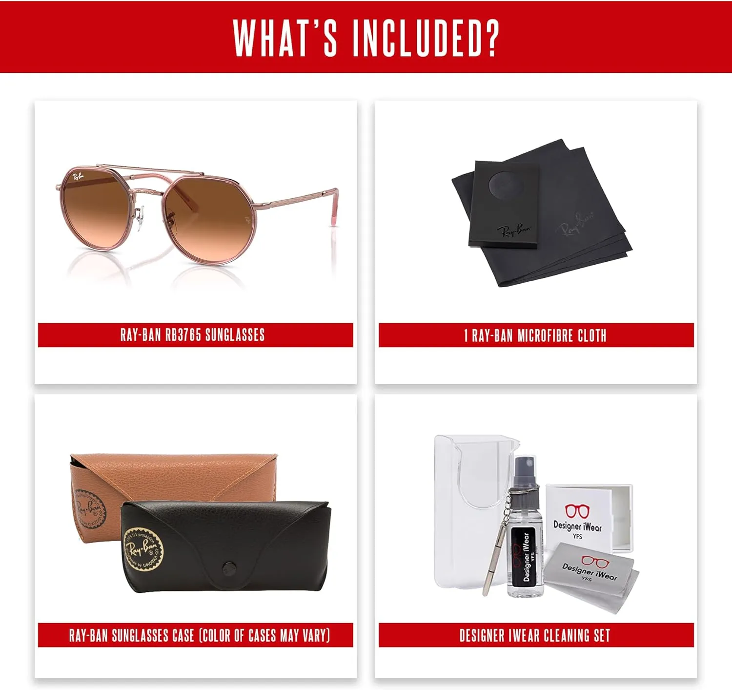 Ray-Ban RB3765 Rounded Hexagonal Sunglasses for Men for Women   BUNDLE With Designer iWear Complimentary Eyewear Kit