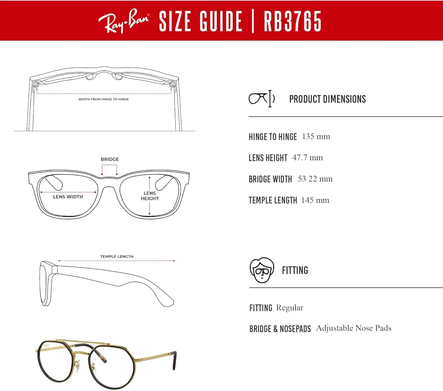 Ray-Ban RB3765 Rounded Hexagonal Sunglasses for Men for Women   BUNDLE With Designer iWear Complimentary Eyewear Kit