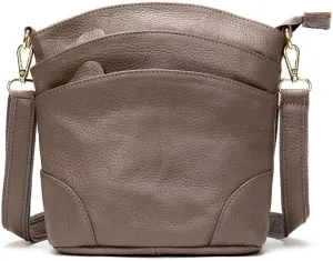 Real Leather Meduim size soft leather Crossbody Bag, Real Leather Purse with 3 component for easy access to your essentials