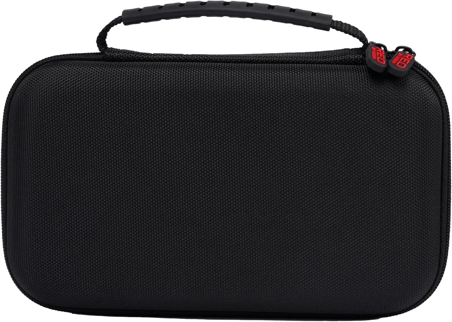 RED by Kiss Men Grooming Portable Organizer BagTravel Pouch (Black) Organize Shaver Trimmer Clipper Hair Comb Convenient Mesh Inner Pocket, Hard Zipper, Handle, Water Resistant Exterior