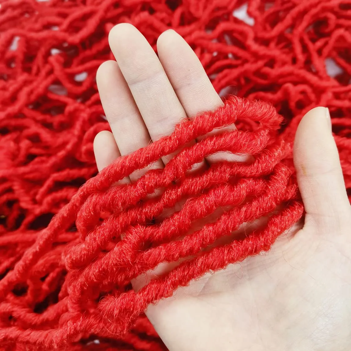 Red Faux Soft Locs 36 Inch 7 Packs Bright Red Color Crochet Locs Hair Whole Strand No Extended Pre-looped Long Locs Synthetic Crochet Braids Hair Extensions For Black Women (36inch, 7packs, Red)