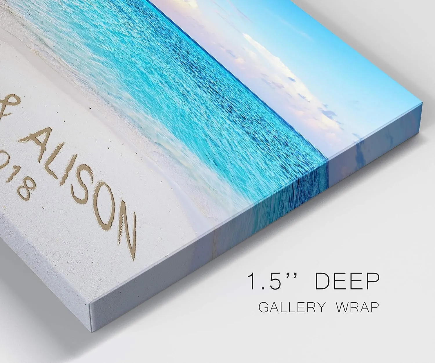 Renditions Gallery Beach Sunrise Personalized with Couple Names & Special Date Canvas Print, Romantic Anniversary or Wedding Gift Idea, Custom Wall Art for Brides & Grooms, 8x12 Inches
