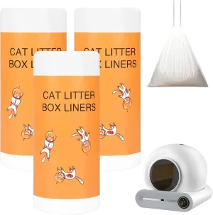 Replaced Waste Bags, Dxles Cat Litter Box Liners, 60 Count Heavy Duty Self-Cleaning Litter Box Liner Waste Receptacles Bags for Automatic Clean Kitty Litter Box -20" x 18"