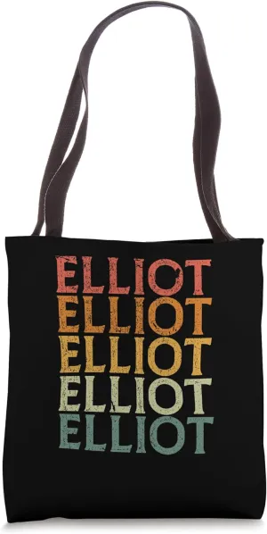 Retro Custom First Name Elliot Tote Bag