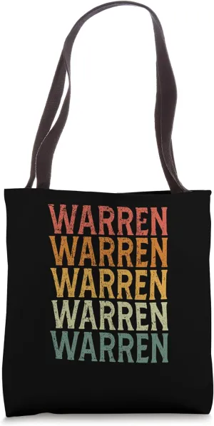 Retro Custom First Name Warren Tote Bag