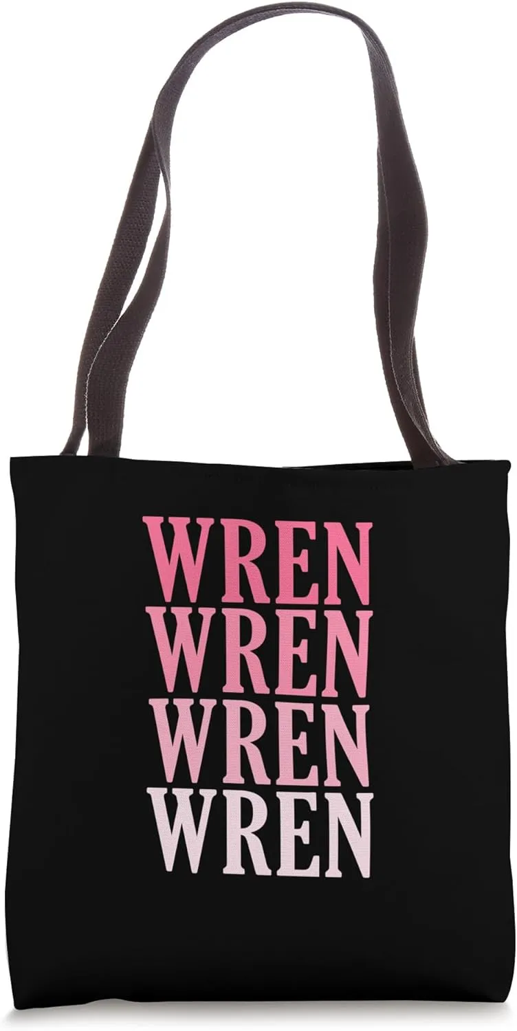 Retro Custom First Name Wren Tote Bag