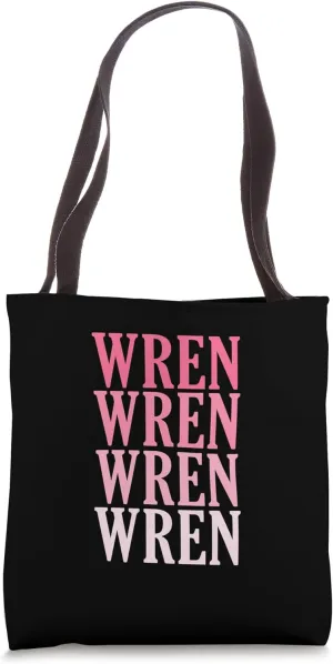 Retro Custom First Name Wren Tote Bag