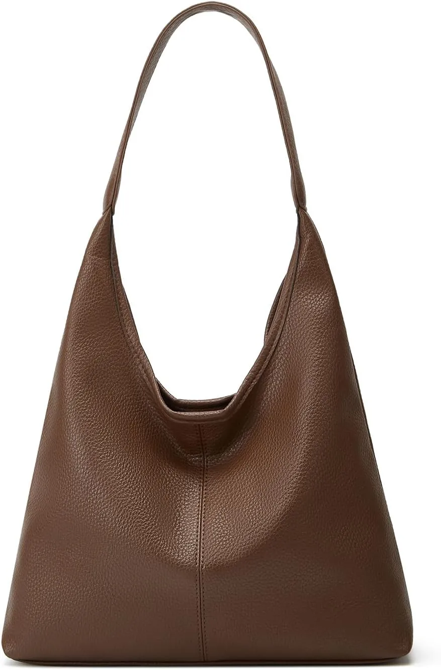 Retro Shoulder Bag Slouchy Tote Bag for Women Soft Leather Handbags Work Purse Ladies Top Handle Bag Large Capacity 2Pcs