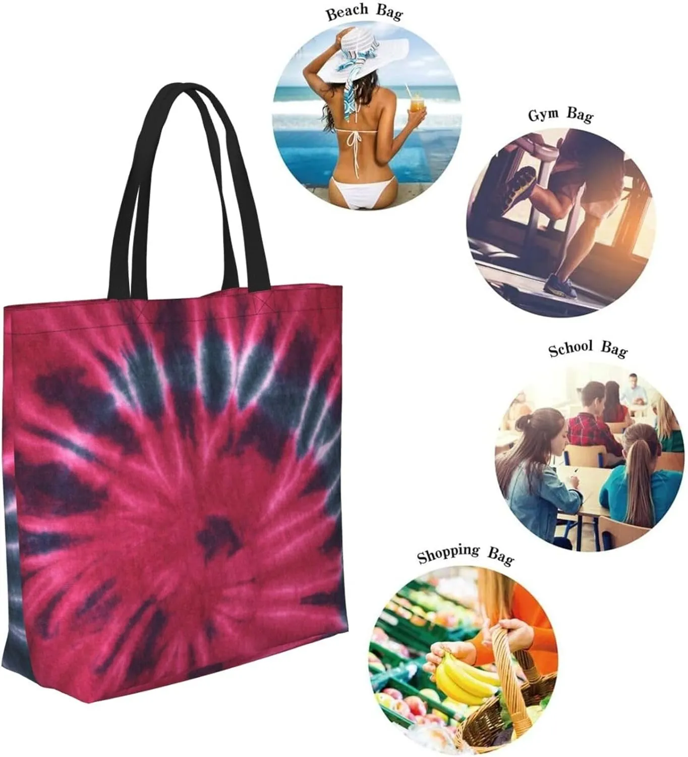 Reusable Grocery bags Big Capacity Shopping Bag Canvas Shoulder Tote Handbag for Women Girls