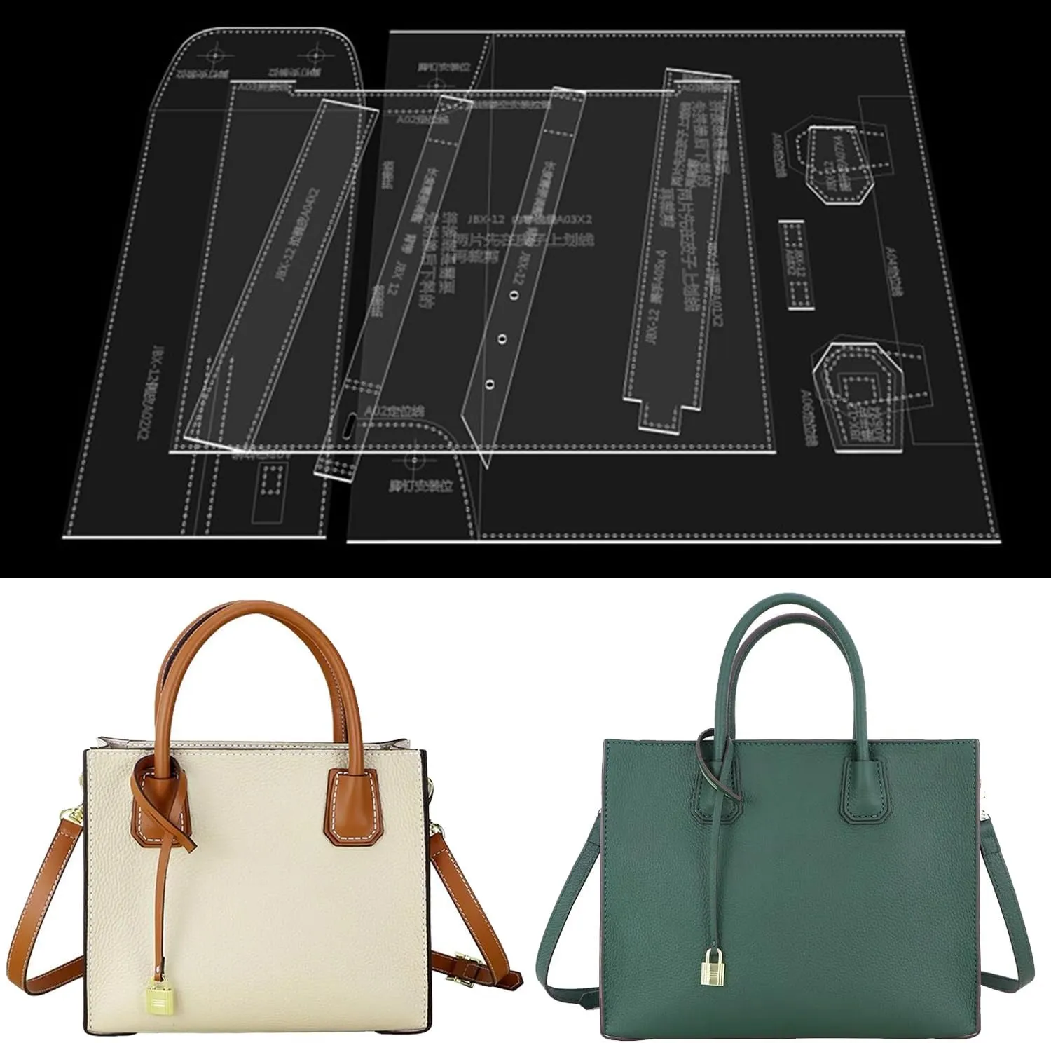 RIVEENY Handbag Shoulder Bag Acrylic Template,Leather Pattern Acrylic Leather Pattern Leather Templates for Women's Handbags Shoulder Bag