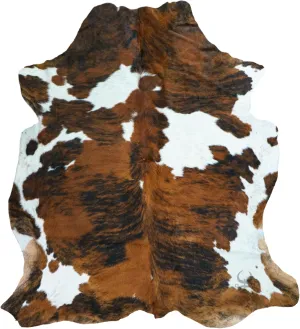 rodeo Genuine Cowhide Rug – Hand-Selected Real Cowhide, Large 6x7ft – Authentic, Durable & Unique Western Decor – Rustic Leather Cowhide Carpet – Tricolor Natural Beauty