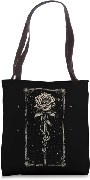 Rose Magic Wand Tarot Card Halloween Custom Graphic Tote Bag