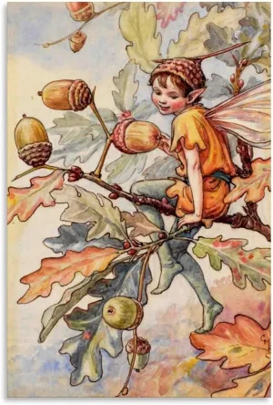 RUICAI Canvas Artwork Home Decor The Elderberry Fairy Illustration By Cicely Mary Barker （5） Canvas Poster Bedroom Decor Office Room Decor Gift Unframe-style 08x12inch(20x30cm)