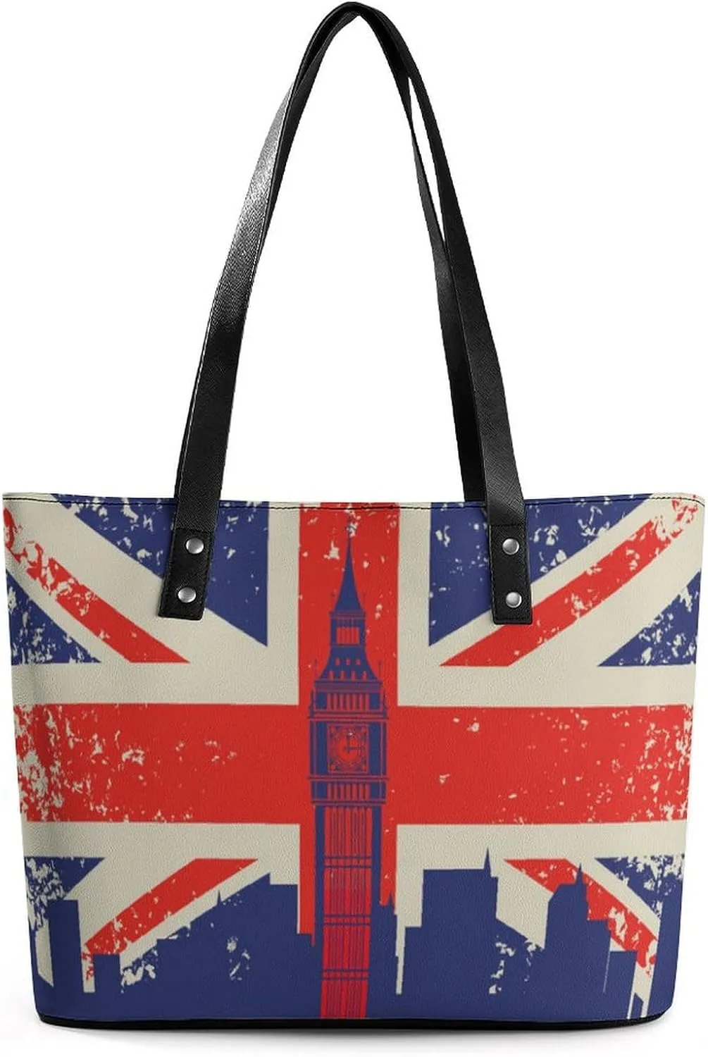 Rustic Barnwood United Kingdom Great Britain Union Flag Women Tote Bags Top Handle Satchel Handbags Faux Leather Tassel Shoulder Purse