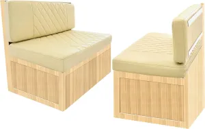 RV Dinette Cushions,2 Sets of PU Leather Replacement Camper Cushions Includes 2 Booth Seats and 2 Backrests for RV,Camper,Trailer Bed (Beige,38")