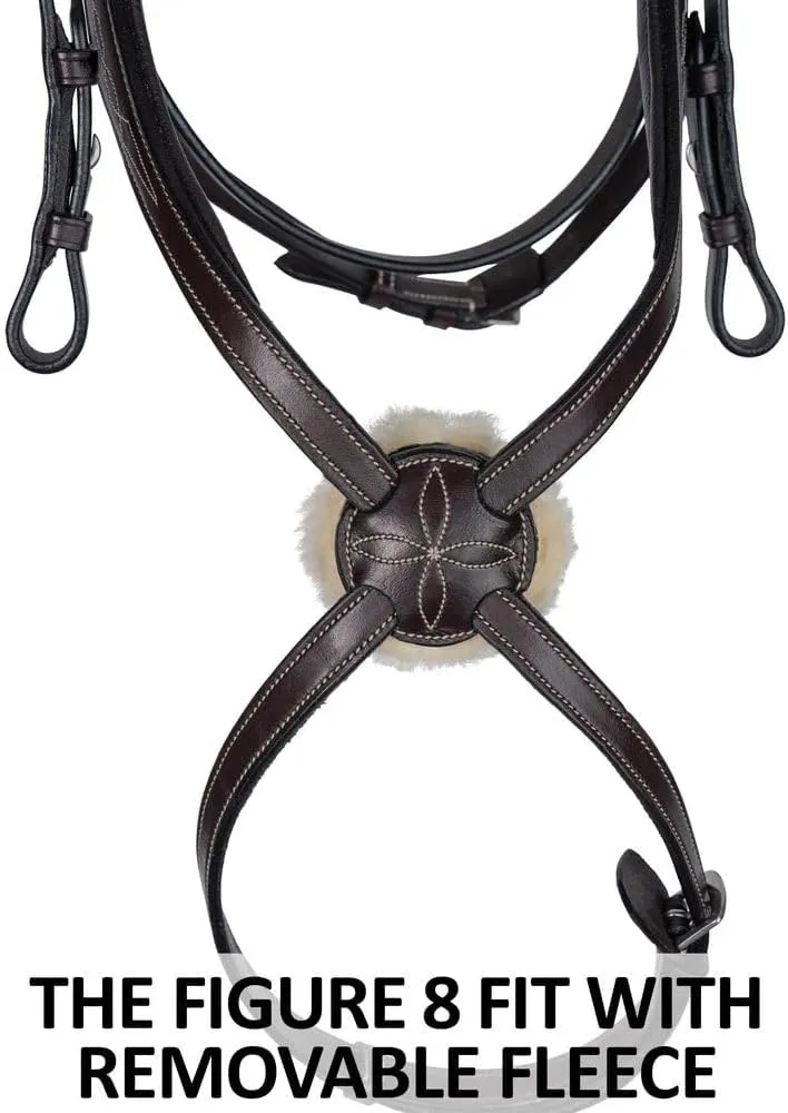 Schneiders Ergonomic Monocrown Figure 8 Bridle with Removable Fleece for Horses | Versatile Comfort & Style | European Leather