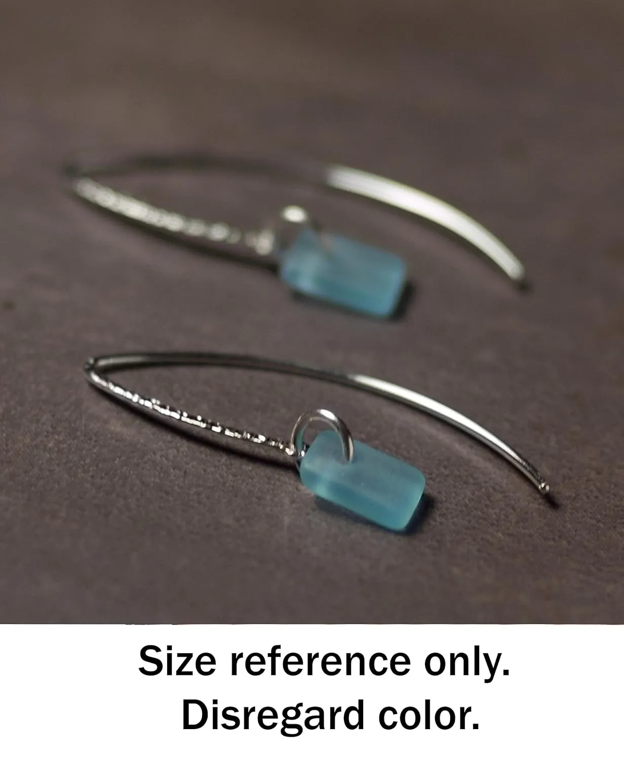 Sea Glass Sweep Earrings (Seafoam) - Sterling Drop Earrings by EcoSeaCo, using recycled and sustainable material. Handmade in the USA