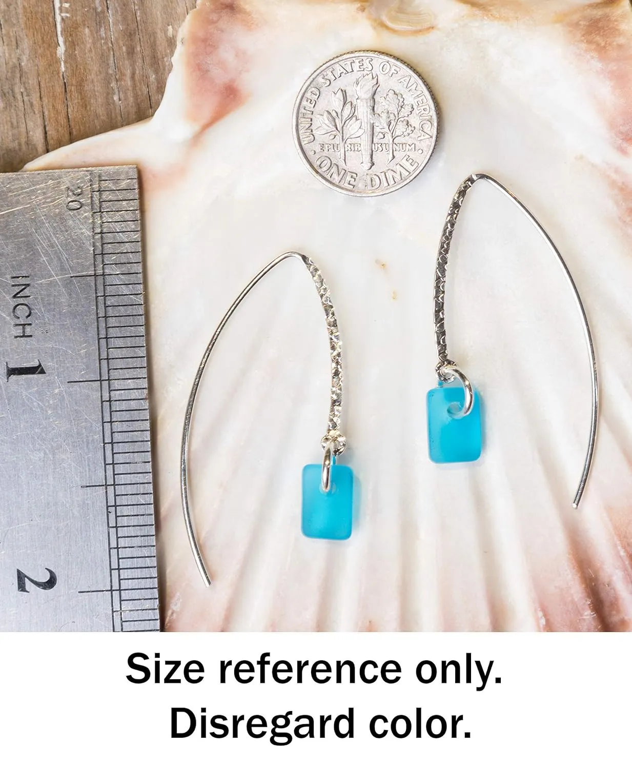 Sea Glass Sweep Earrings (Seafoam) - Sterling Drop Earrings by EcoSeaCo, using recycled and sustainable material. Handmade in the USA