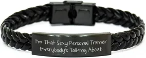 Sexy Personal Trainer Inspired Funny Gifts: Personal Trainer Love Quote Leather Interlaced Wristband for Valentine's Unique Gifts for Him or Her from a Sexy Personal Trainer