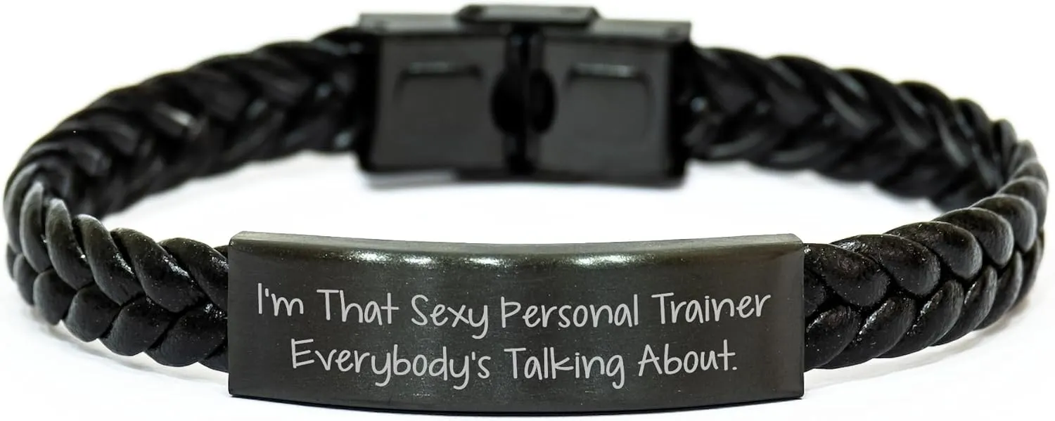 Sexy Personal Trainer Inspired Funny Gifts: Personal Trainer Love Quote Leather Interlaced Wristband for Valentine's Unique Gifts for Him or Her from a Sexy Personal Trainer