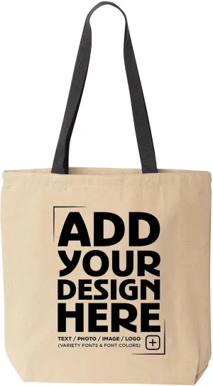 shop4ever Personalized Custom Design Your Own Cotton Canvas Tote Reusable Shopping Bag