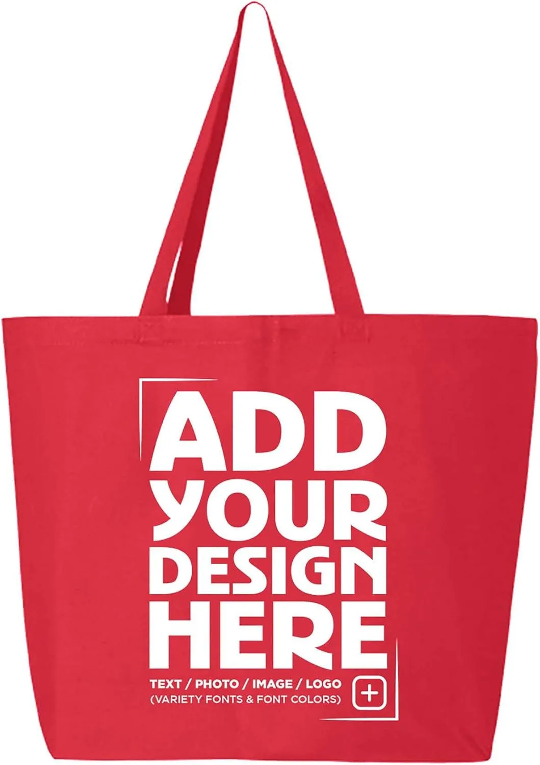 shop4ever Personalized Custom Design Your Own Jumbo Heavy Canvas Tote Reusable Shopping Bag