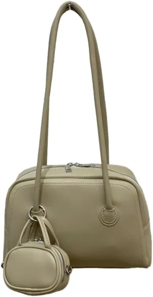 Shoulder Bags for Women Trendy Leather Boston Bag Underarm Handbags Satchel Top Handle Bag with Small Wallet 2025