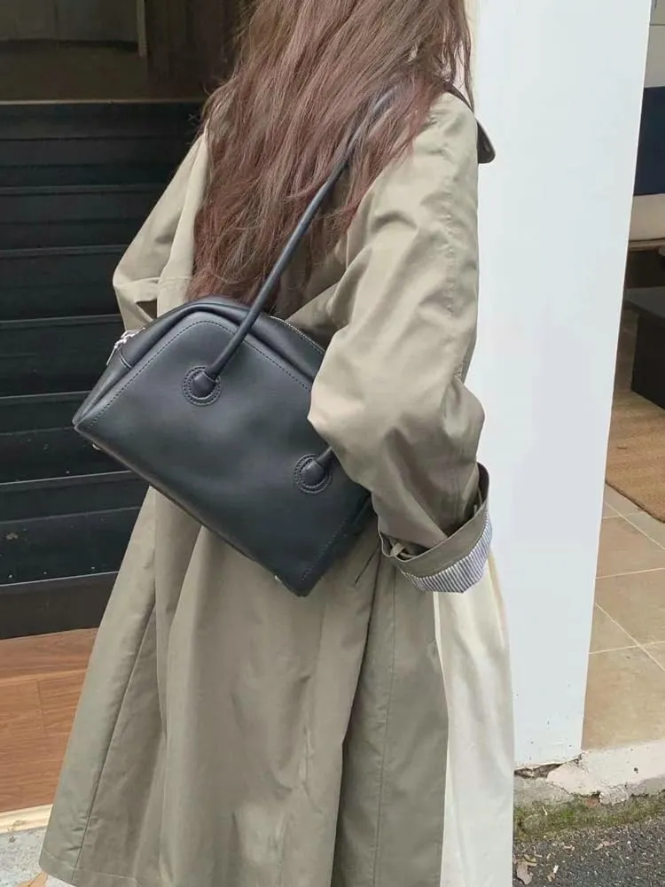 Shoulder Bags for Women Trendy Leather Boston Bag Underarm Handbags Satchel Top Handle Bag with Small Wallet 2025