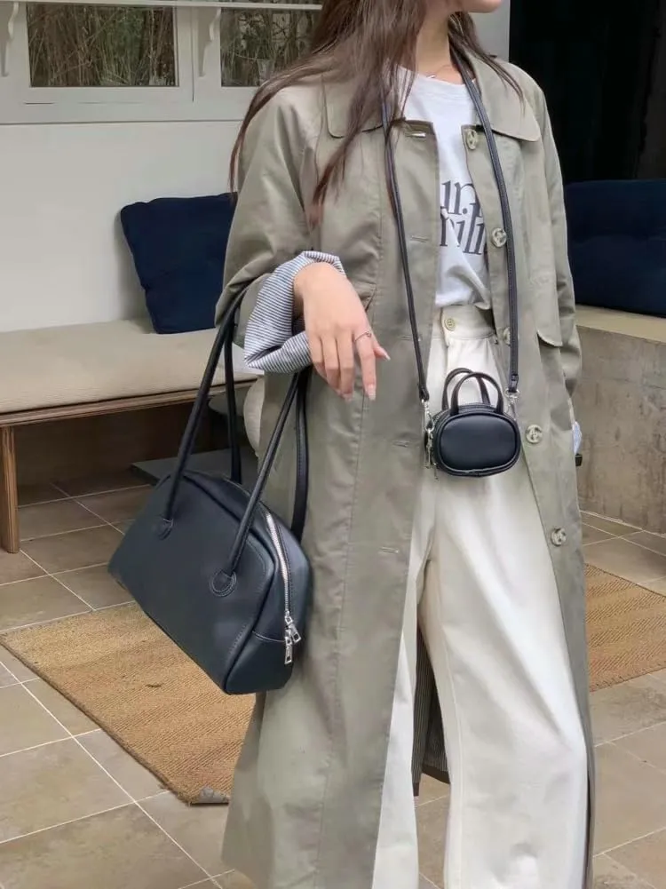 Shoulder Bags for Women Trendy Leather Boston Bag Underarm Handbags Satchel Top Handle Bag with Small Wallet 2025