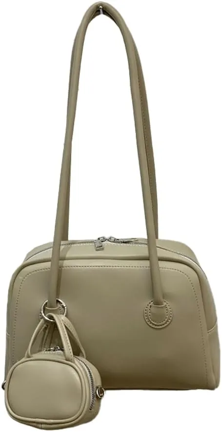 Shoulder Bags for Women Trendy Leather Boston Bag Underarm Handbags Satchel Top Handle Bag with Small Wallet 2025