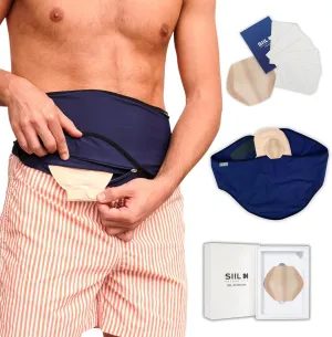 SIIL Ostomy Belt Blue   Stoma Guard | TOTAL PROTECTION for you Stoma bag | Ileostomy & Colostomy Pouch covers Heavy Duty VELCRO | Made in Europe