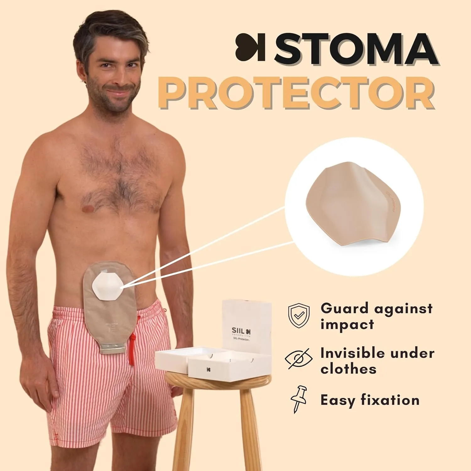 SIIL Ostomy Belt Blue   Stoma Guard | TOTAL PROTECTION for you Stoma bag | Ileostomy & Colostomy Pouch covers Heavy Duty VELCRO | Made in Europe