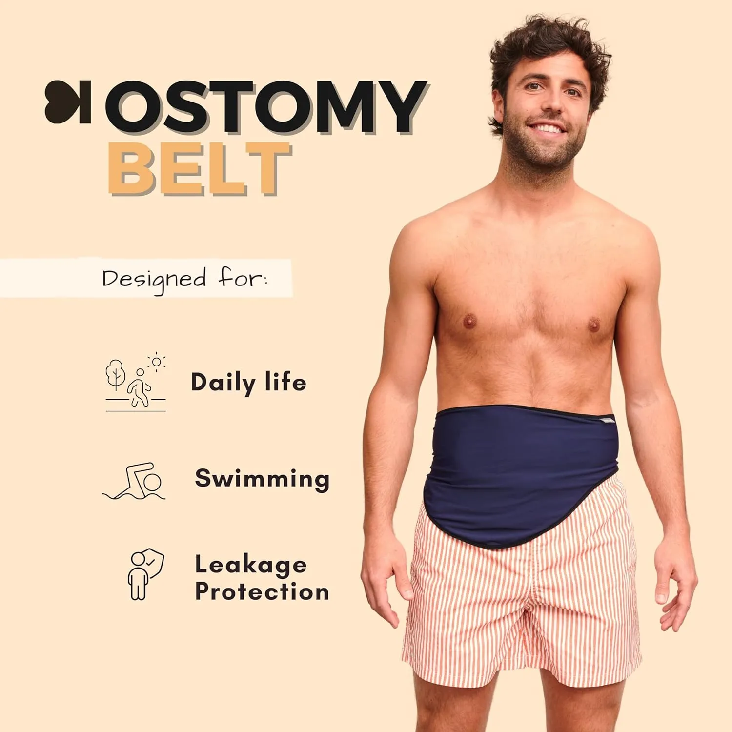SIIL Ostomy Belt Blue   Stoma Guard | TOTAL PROTECTION for you Stoma bag | Ileostomy & Colostomy Pouch covers Heavy Duty VELCRO | Made in Europe