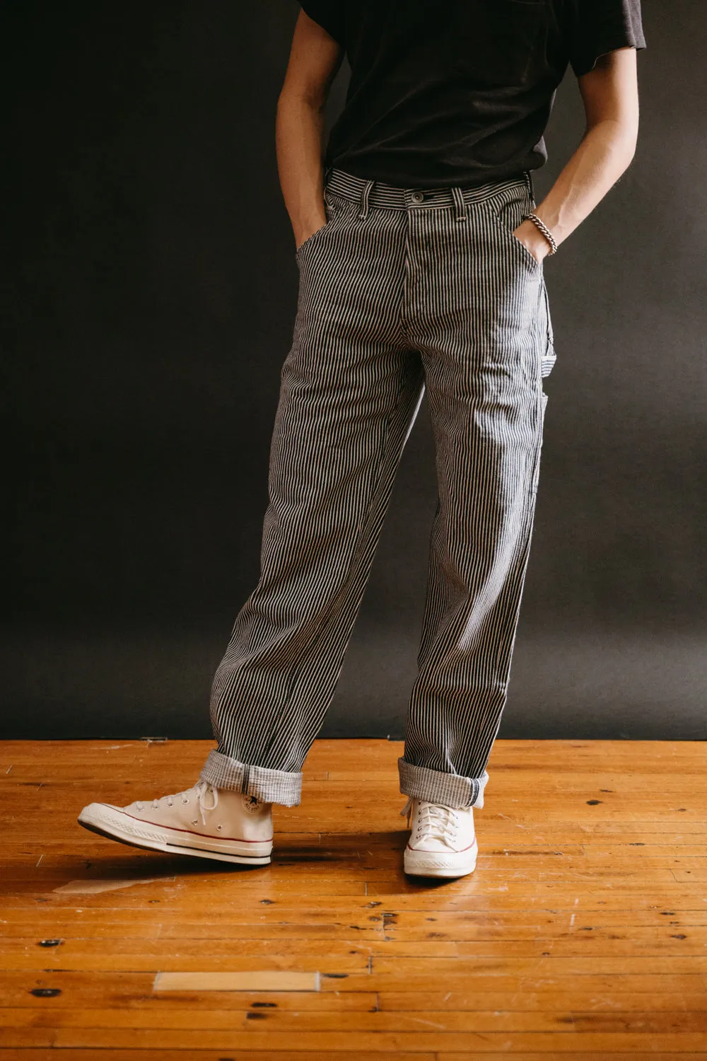 SJ310DX-HC - 17oz Hickory Stripe Indigo OW Painter Work Pants - Wide Straight Fit