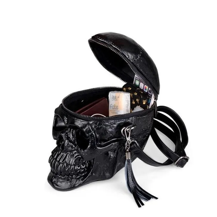 Skeleton Head Leather Shoulder Bag