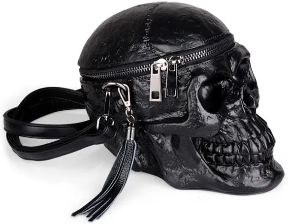 Skeleton Head Leather Shoulder Bag