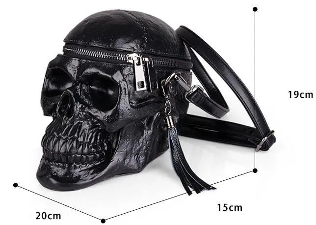 Skeleton Head Leather Shoulder Bag