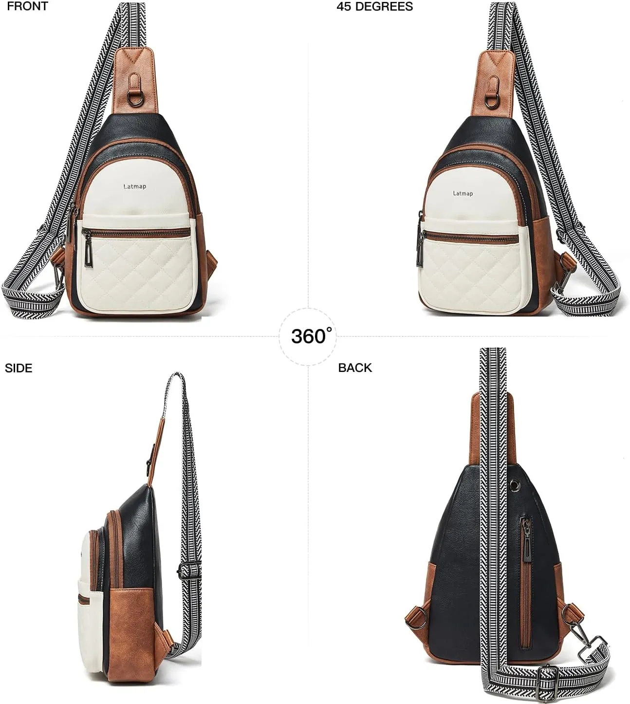 Sling Bag For Women Fanny Pack Crossbody Travel Shoulder Belt Bags Tote Backpack Purse Faux Leather